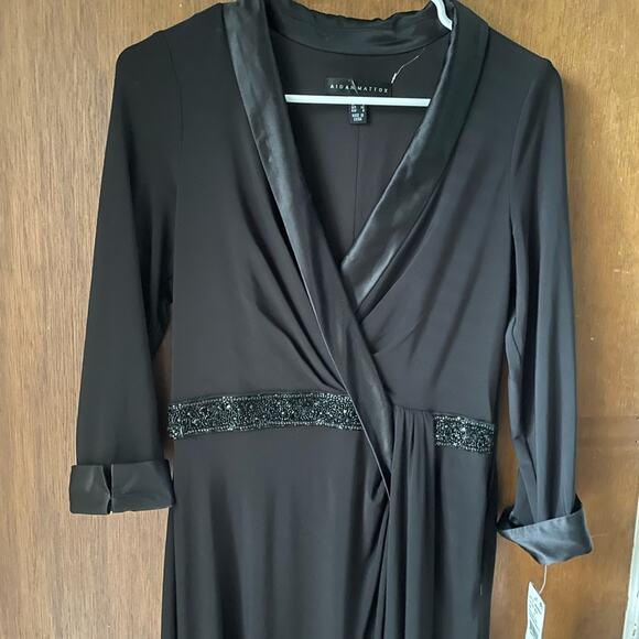 Aidan Mattox tuxedo wrap gown black - Picture 7 of 7